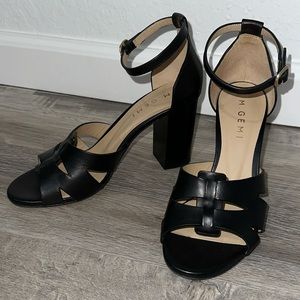M. GEMI The Attrice Leather Block Heeled Sandals